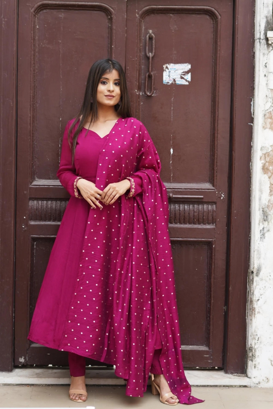 Burgundy Anarkali-M