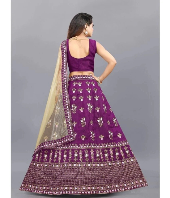 A TO Z CART Purple Silk Girls Lehenga Choli Set ( Pack of 1 ) - None