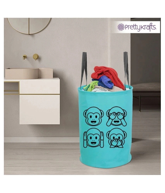 PrettyKrafts Folding Laundry Basket for Clothes with Handle, Toys Organiser, 45 Litre, (Pack of 1)