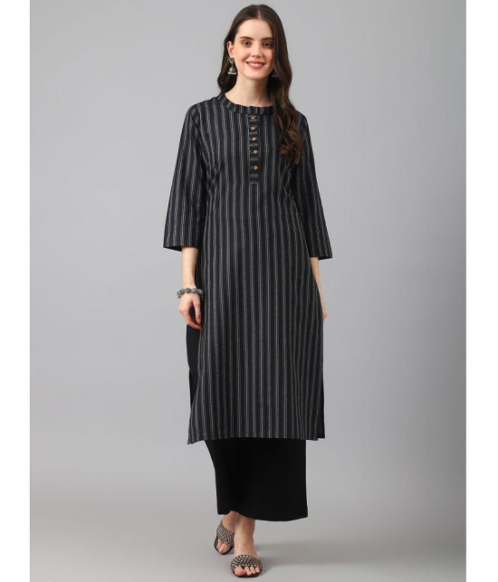 Hritika - Black Cotton Women's Straight Kurti ( Pack of 1 ) - None