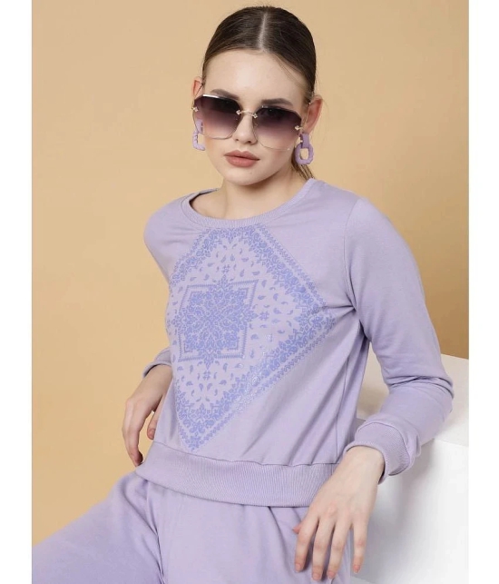 Rigo Women Light Purple Printed Terry Tracksuit - None