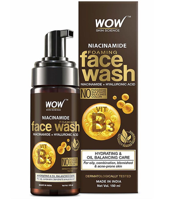 WOW Skin Science Niacinamide Foaming Face Wash For Blemishes, Oil Control & Acne Spots - 150ml