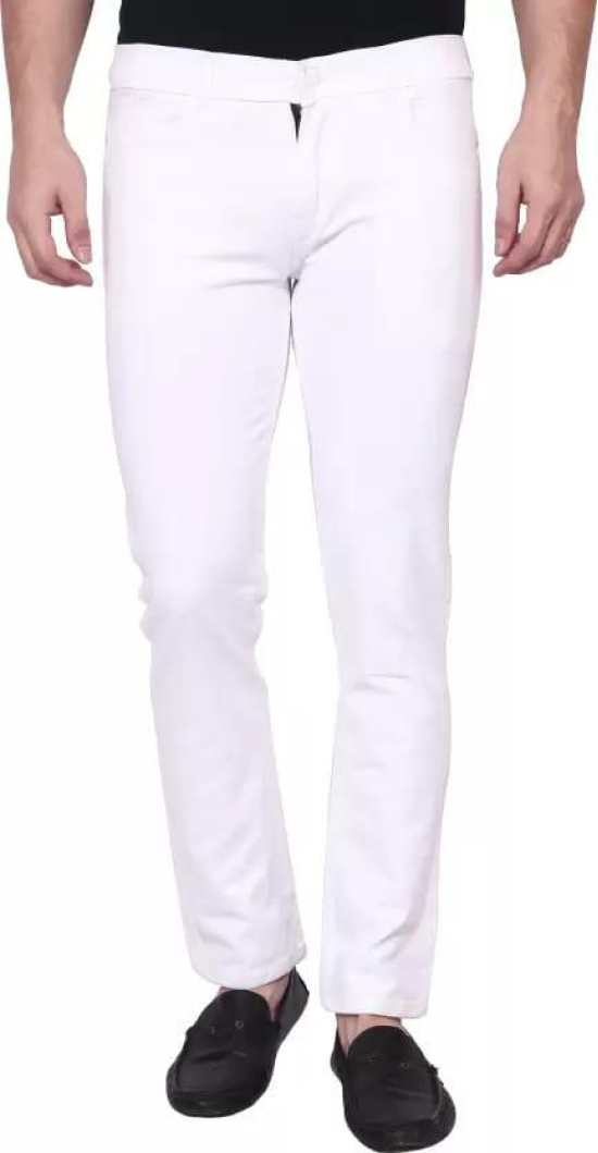 Men Regular Mid Rise White Jeans