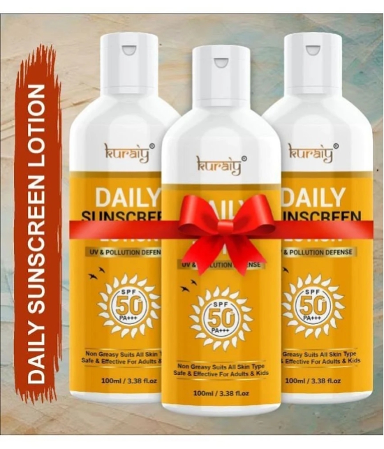 KURAIY SPF 50 PA+++ Sunscreen UV Lotion sunblock 75ML PACK OF 3