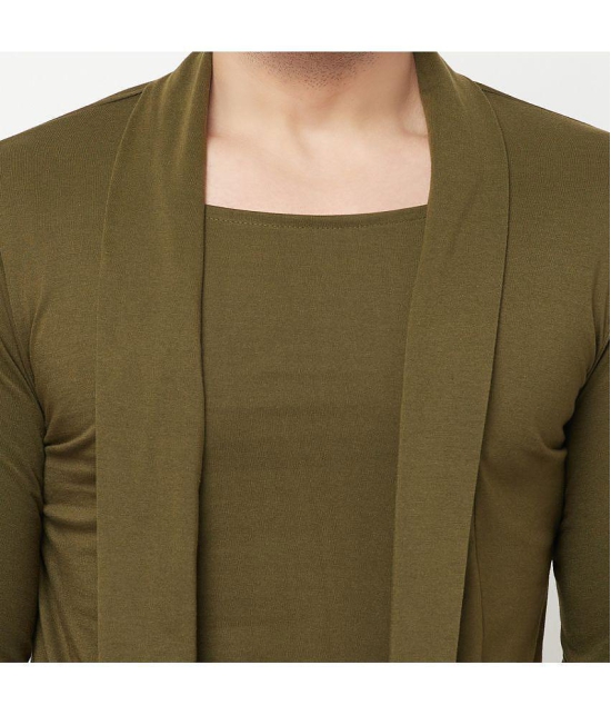 Glito - Olive Cotton Blend Mens Cardigan Sweater ( Pack of 1 ) - None