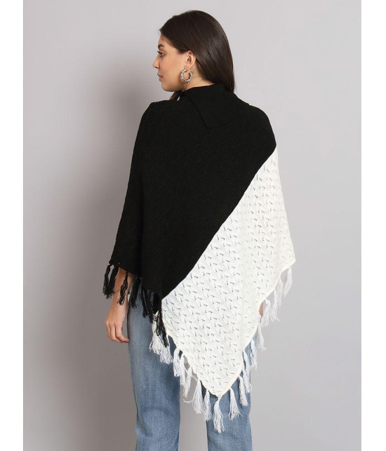 eWools.in Woollen Round Neck Women''s Ponchos & Capes - Black ( ) - None