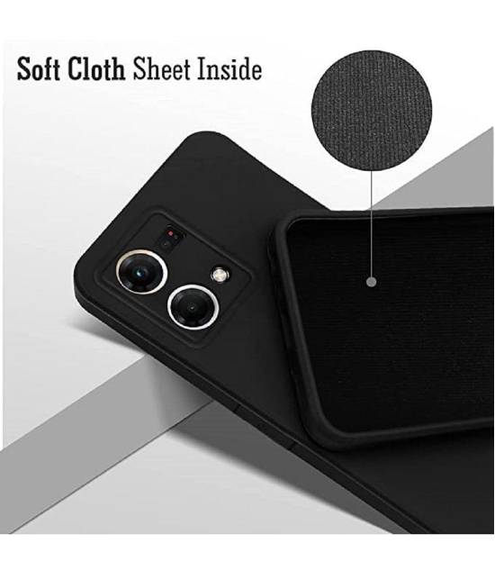 Case Vault Covers - Black Silicon Plain Cases Compatible For Oppo F21 Pro 4G ( Pack of 1 ) - Black