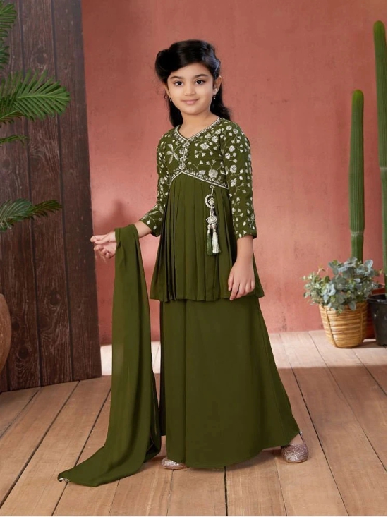 Aarika Green Georgette Girls Suit Sets ( Pack of 1 ) - None