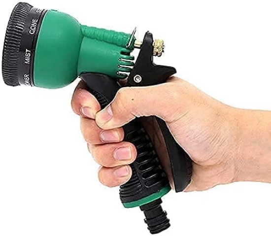 Namaskaram? 7 Pattern High Pressure Garden Hose Nozzle Water Spray Gun for Gardening, Washing Car, Outdoor Pet Bath, Window, Floor, Surface Cleaning with Water Flow Control Function (Multicolor)