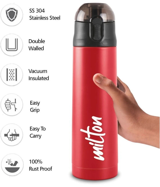 Milton New Crown 900 Thermosteel Hot or Cold Water Bottle, 750 ml, Red - Red