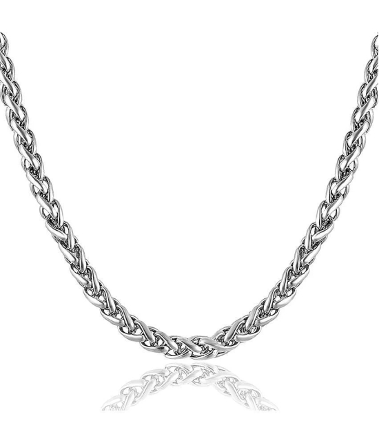 FASHION FRILL - Silver Plated Stainless Steel Chain ( Pack of 3 ) - None