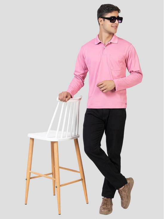 YHA - Pink Cotton Blend Regular Fit Mens Polo T Shirt ( Pack of 1 ) - None