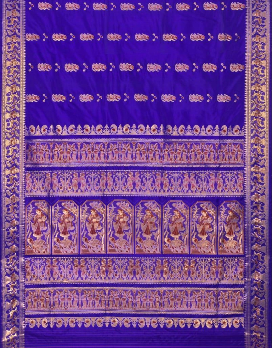 Baluchari Zari Meena Silk Saree Blue