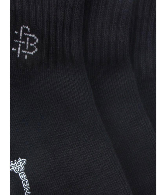 Bonjour - Black Cotton Blend Mens Ankle Length Socks ( Pack of 3 ) - Black