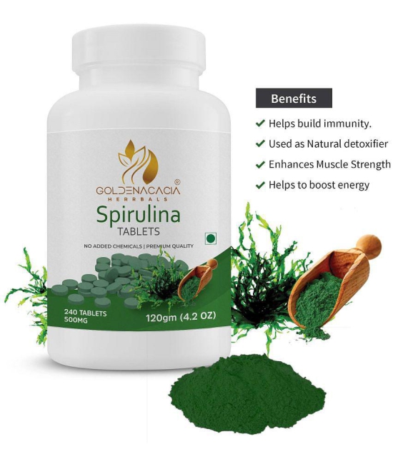 GOLDENACACIA HERRBALS Spirulina 500mg 240 Tablets Tablets 1 no.s