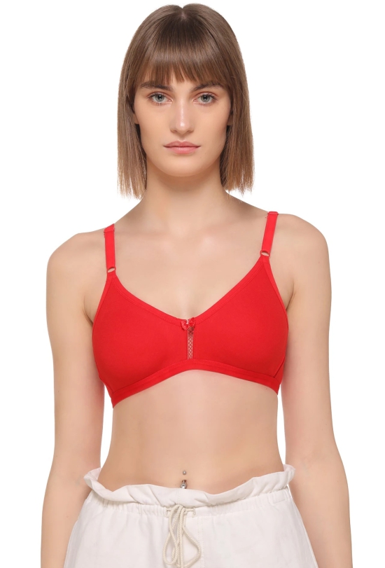 Sona WomenS M1020 Red Non Padded Soft Fabric Everyday T-Shirt Bra-30 / B / Red