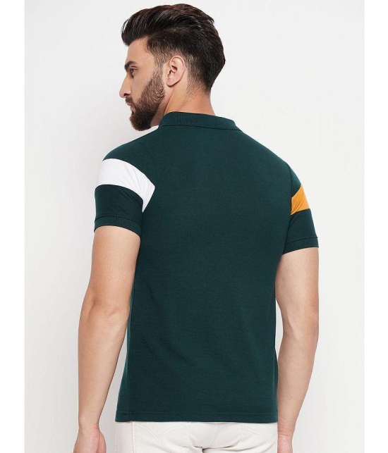 MXN - Dark Green Cotton Blend Regular Fit Mens Polo T Shirt ( Pack of 1 ) - None