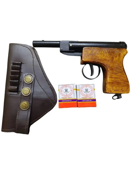 JGG  BABY WOODEN  BROWN TOY GUN FOR KIDS - Brown