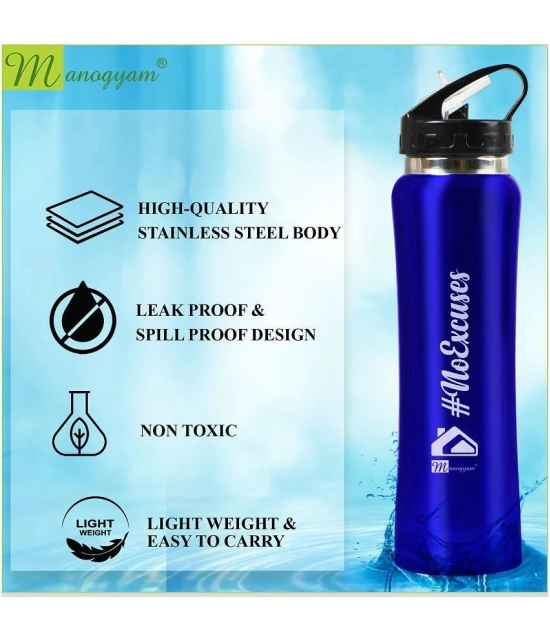 Manogyam Stainless Steel Blue 750 mL Sipper ( Pack of 1 ) - Blue