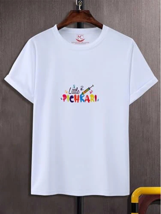 NITYANAND CREATIONS Round Neck White Holi T-Shirt for MEN-HOLI-T-SHIRT-11574-S