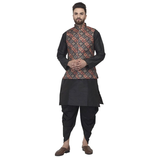 Banity Bey Men's Silk Blend Dhoti Kurta with Designer Ethnic Nehru Jacket/Modi Jacket/Waistcoat