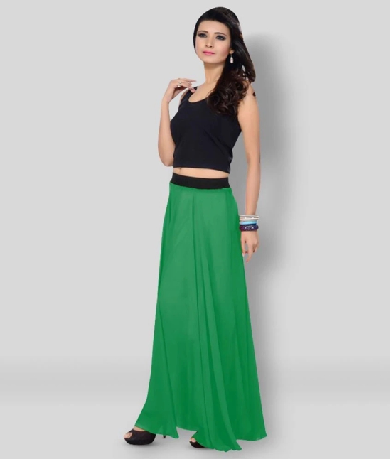 Sttoffa - Green Georgette Womens A-Line Skirt ( Pack of 1 ) - 44