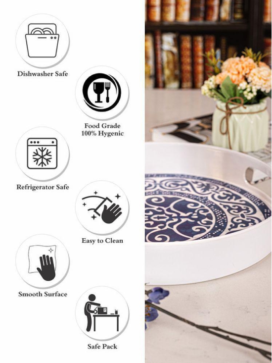 GoodHomes - MT236 White Serving Tray ( Set of 1 )