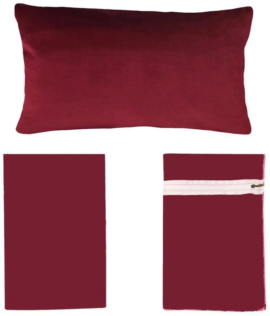 PINDIA Pack of 8 Maroon Pillow Cover - Maroon