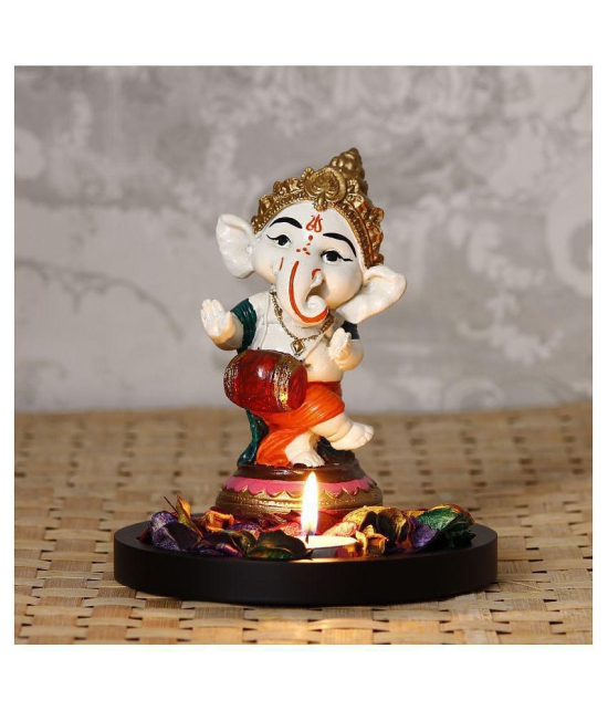 eCraftIndia Showpiece Wood Ganesha Idol 15 x 15 cms Pack of 1