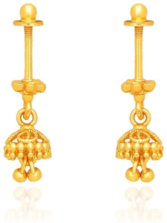 LUV FASHION Gold Danglers Earrings ( Pack of 2 ) - Gold