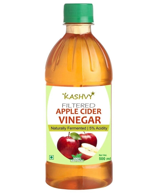 Kashvy Filtered Apple Cider Vinegar | 100% Natural Syrup 1000 ml Unflavoured Pack of 2