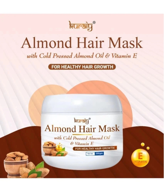 KURAIY Almond Hair Mask With Cold Pressed Almond Oil & Vitamin E For Hair Growth 200g Pack Of 3