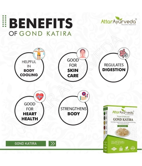 Attar Ayurveda Gond Katira Pure (Edible Gum) - (200 grams) | High Cooling Properties | Super Food |