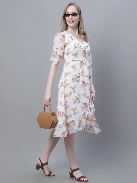 MINI & MING Floral Print Georgette Midi Dress