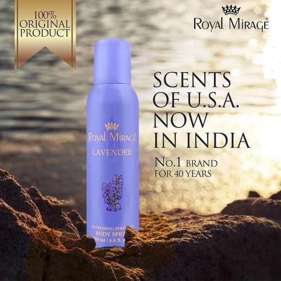 Royal Mirage Lavender Perfumed Body Deodorant Spray 200ml