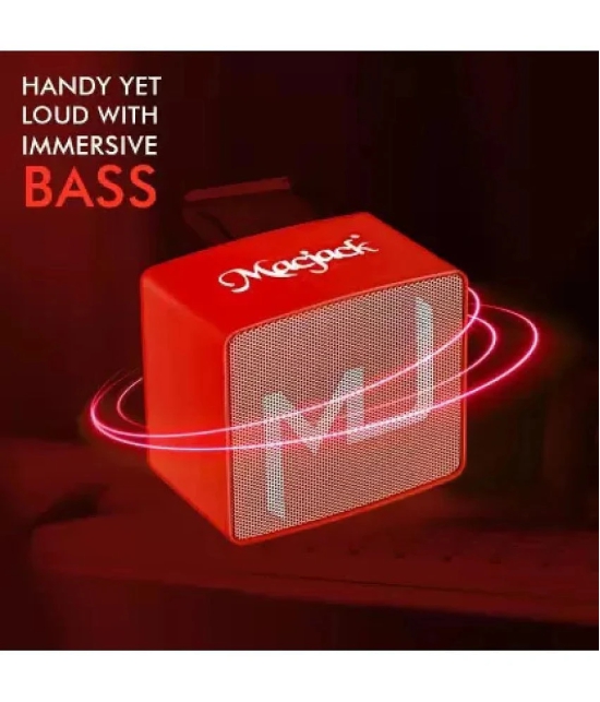 Macjack Wave 120 3 W Bluetooth Speaker Bluetooth v5.0 with Call function,3D Bass Playback Time 10 hrs Red - Red