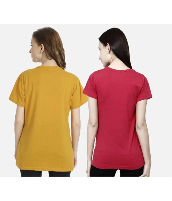 CHOZI - Multi Color Cotton Regular Fit Womens T-Shirt ( Pack of 2 ) - None