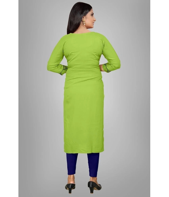 HAYA - Lime Green Rayon Womens Straight Kurti ( Pack of 1 ) - None