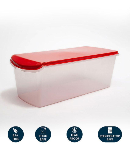 HOMETALES - Bread Box Container Plastic Red Food Container ( Set of 1 ) - Red