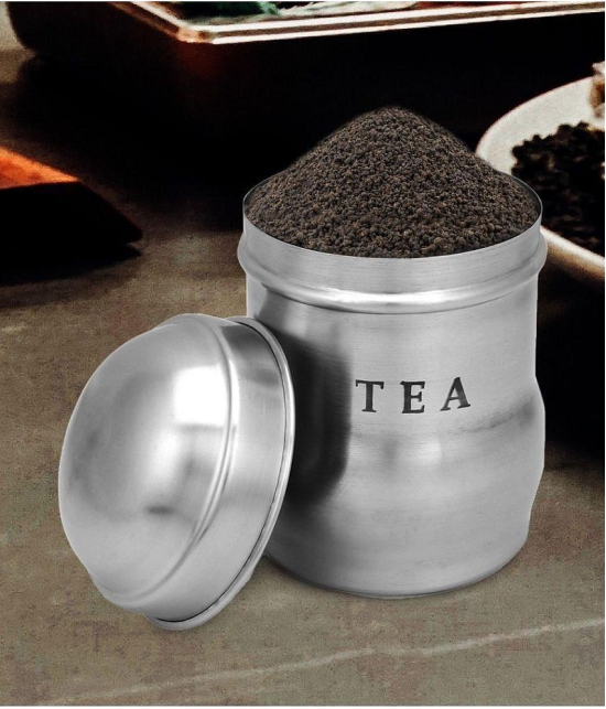 Dynore Set-350,500,750ml Steel Silver Tea/Coffee/Sugar Container ( Set of 1 ) - Silver