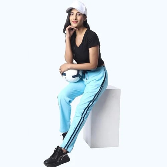 London Hills Womens Cotton Blend Regular Fit Joggers Track Pants for Women Striped Track Pants