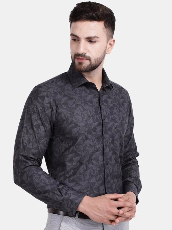 Premium Geometric Printed Cotton Formal Shirt