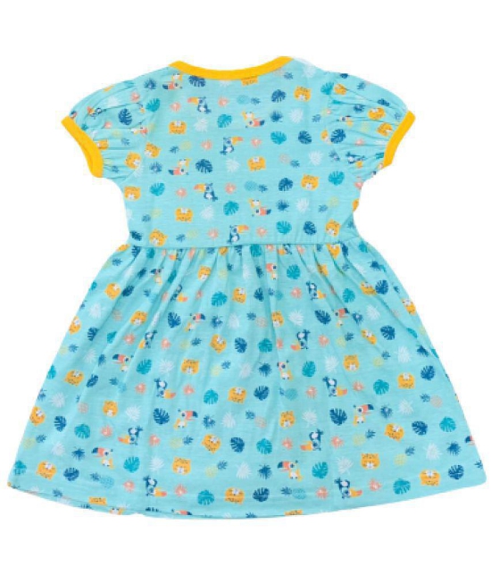 NammaBaby - Blue Cotton Girls Fit And Flare Dress ( Pack of 2 ) - None