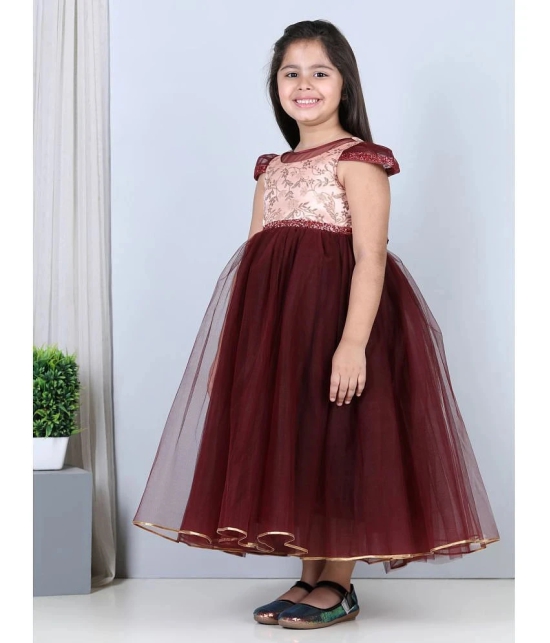 Toy Balloon Kids Maroon Net Girls Fit And Flare Dress ( Pack of 1 ) - None