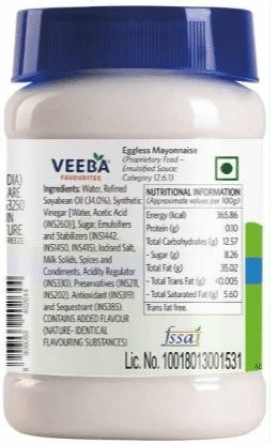 Veeba Eggless Mayonnaise, 250 gm