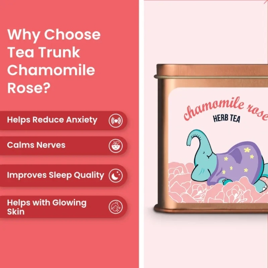 Chamomile Rose Herb Tea-1.75 oz Loose Tea| 25 cups