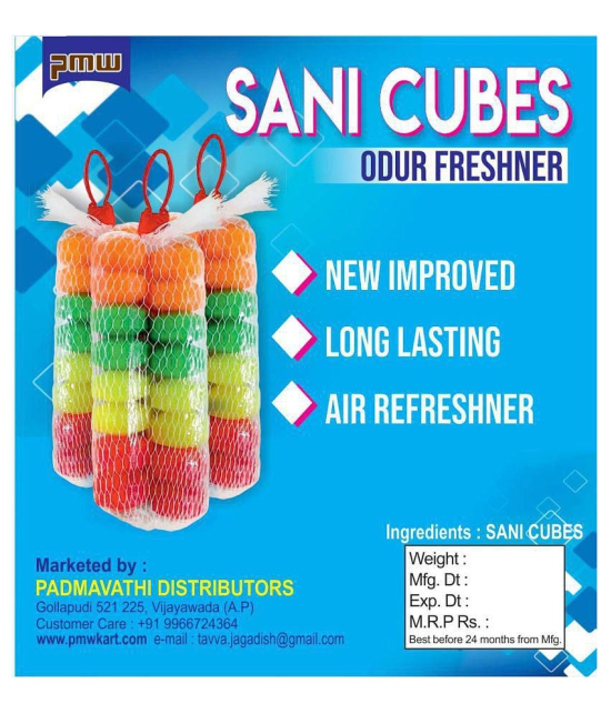 Sanitary Cubes - Naphthalene Cubes - Urinal Cubes - 3 Sets - 36 Cubes