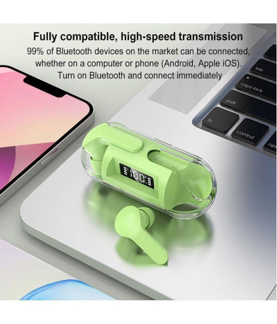 COREGENIX Slide Digitaldisplay Bluetooth True Wireless (TWS) In Ear 30 Hours Playback Low Latency IPX5(Splash & Sweat Proof) Green