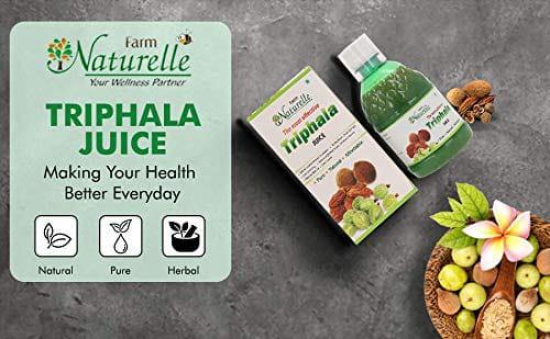 Farm Naturelle-Strongest Ayurvedic Triphala Juice-Improved Digestion-Herbal Laxative-2x400ml+ 55gx2 Herbs Infused Forest Honeys