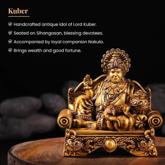 Artarium Lord Kuber Statue for Wealth and Harmony | God kuber Idol | Murti | Statue | showpiece for Home | Kuber ji ki murti for puja Decorative Showpiece Pack of 1